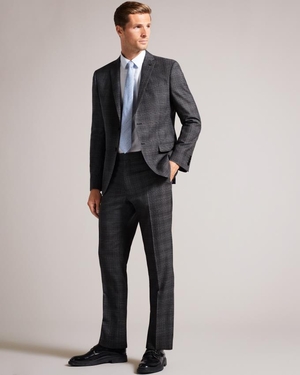 Pantalon Ted Baker Slim Fit Check Suit Grise Homme | SUK-44256673